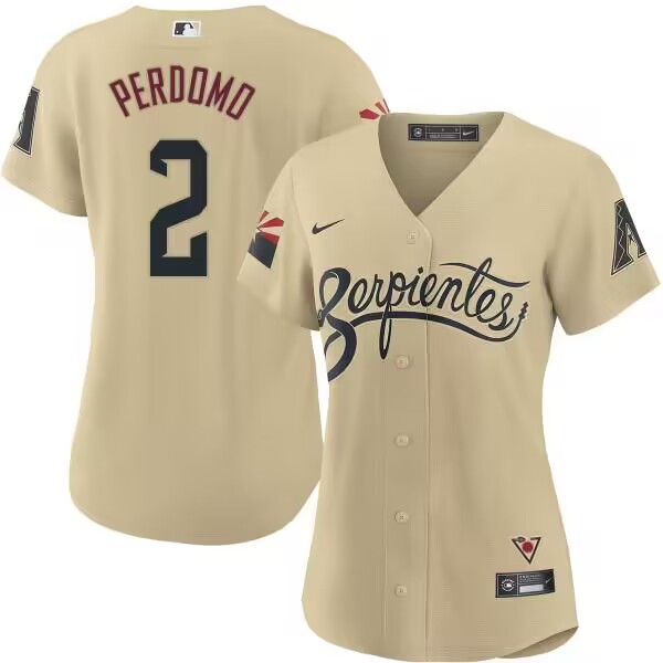Women's Arizona Diamondbacks #2 Geraldo Perdomo 2021 Gold City Connect Stitched Baseball Jersey(Run Small)